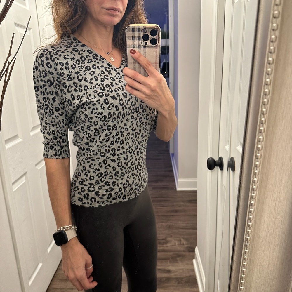 Leopard Print V-Neck Women's Top